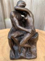 Beeld, Rodin de kus - 14 cm - Brons, Antiek en Kunst