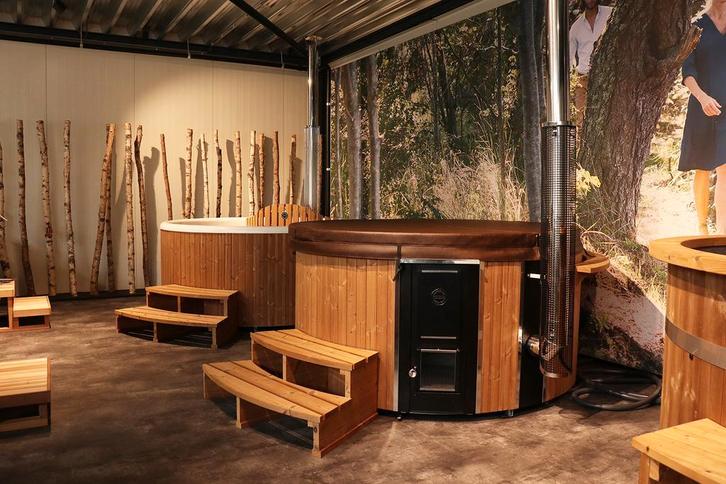 Aanbieding | Skargards DualBurn hottub 190cm | gratis deksel, Tuin en Terras, Bubbelbaden en Hottubs, Vast, Zo goed als nieuw