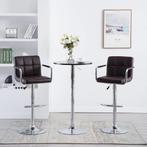 vidaXL Barstoelen 2 st kunstleer bruin, Huis en Inrichting, Verzenden, Nieuw