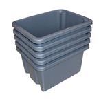 Set 5 Grijze Opbergboxen – Stapelbaar – 32 Liter Inhoud, Ophalen of Verzenden, Nieuw