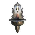 Wandfontein – 80cm – aluminium zwart met messing kraan, Tuin en Terras, Waterpartijen en Fonteinen, Ophalen of Verzenden, Nieuw