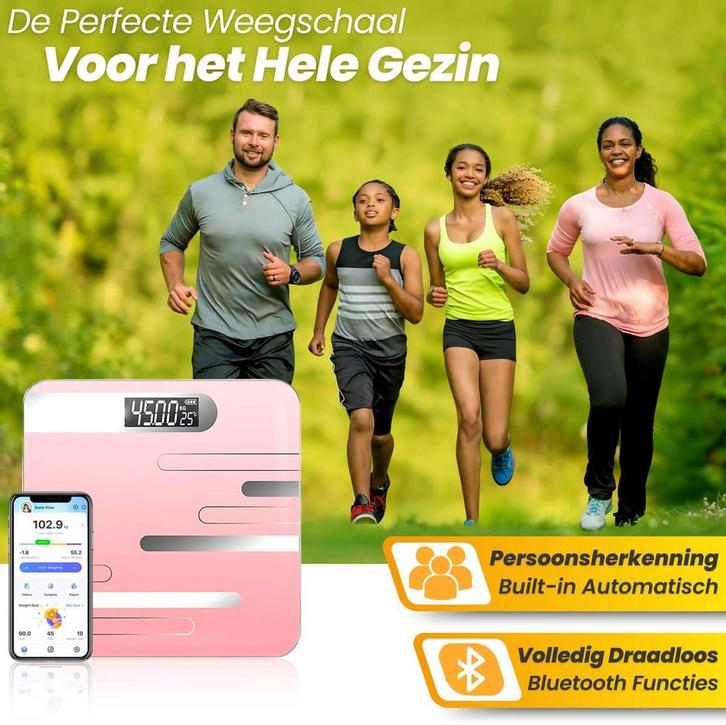 Jor Quality Weegschaal Personenweegschaal Digitaal - Slimme, Huis en Inrichting, Badkamer | Badtextiel en Accessoires, Zo goed als nieuw