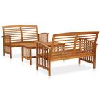 vidaXL 3-delige Loungeset massief acaciahout, Verzenden, Nieuw, Hout, Loungeset