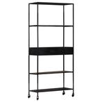 vidaXL Boekenkast 80x35x180 cm ruw mangohout en ijzer, Verzenden, Nieuw, 50 tot 100 cm, 150 tot 200 cm