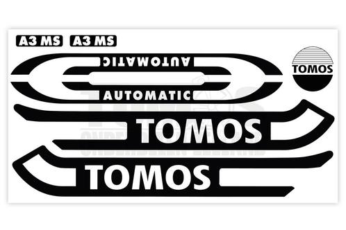 Tomos Stickerset standaard glans automatic zwart / wit co..., Fietsen en Brommers, Brommeronderdelen | Algemeen, Nieuw, Ophalen of Verzenden