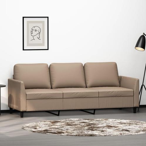 vidaXL Driezitsbank 180 cm kunstleer cappuccinokleurig, Huis en Inrichting, Banken | Bankstellen, Nieuw, 200 tot 250 cm, Leer