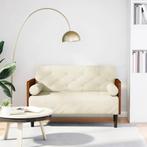 vidaXL Loveseat bank met bolsters crème 110 cm fluweel, Huis en Inrichting, Banken | Bankstellen, Verzenden, Nieuw, Stof