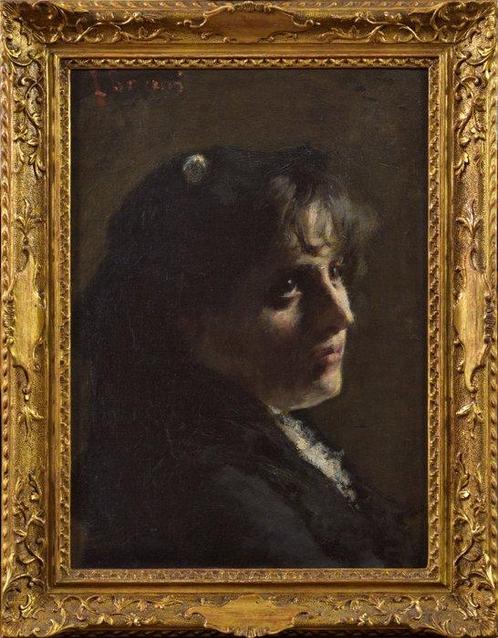 Luigi Conconi (1852-1917) - Ritratto femminile, Antiek en Kunst, Kunst | Schilderijen | Klassiek