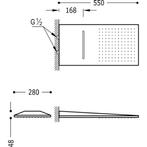 Hoofddouche Tres Wand met Waterval 28x55 cm Mat Wit, Ophalen of Verzenden, Nieuw