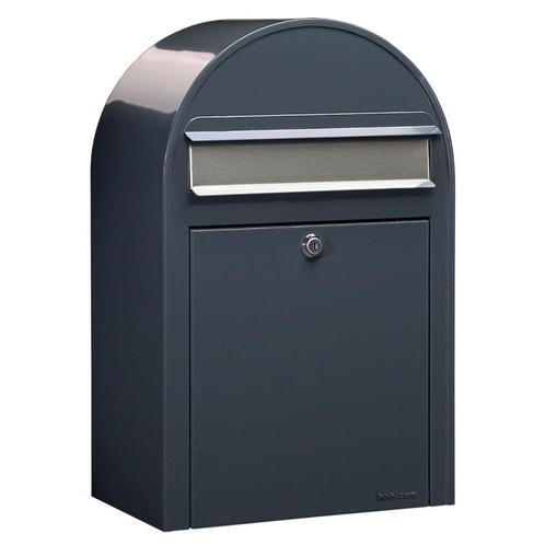 Bobi Classic wandbrievenbus staal - donkergrijs/RVS klep, Tuin en Terras, Brievenbussen, Nieuw, Verzenden