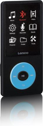 MP3 Speler met Bluetooth - Inc. 8GB SD - Blauw - Lenco - XEM, Verzenden, Zo goed als nieuw