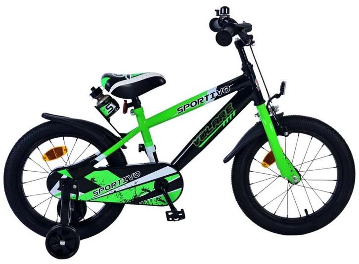 Volare Sportivo Kinderfiets - Jongens - 16 inch - Groen Zwar, Fietsen en Brommers, Fietsen | Kinderfietsjes, Nieuw, Ophalen of Verzenden