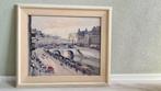 Jan Korthals (1916-1972) - Cityscape Bridge Scene, Antiek en Kunst