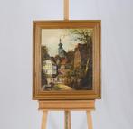 Onbekende kunstenaar - Duits dorpje, Antiek en Kunst, Kunst | Schilderijen | Klassiek