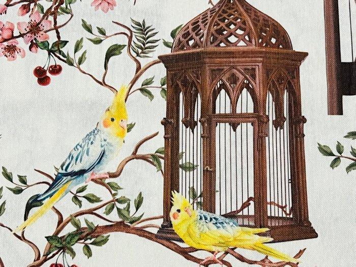 Harmonie en Vrijheid - Katoenen weefsel met kooien en, Antiek en Kunst, Antiek | Kleden en Textiel