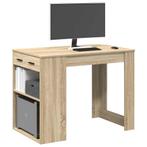 vidaXL Bureau met lade&plank 102x62x77,5 cm bewerkt hout, Huis en Inrichting, Verzenden, Nieuw