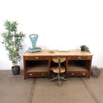 Industrieel oud bureau | Vintage Werkbank | Aanrechtkast