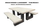 Rockwood® Betonnen Picknickset The Rock 2.00m, Ophalen of Verzenden, Nieuw, Rechthoekig, Hout