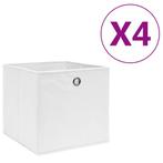 vidaXL Opbergboxen 4 st 28x28x28 cm nonwoven stof wit, Nieuw, Verzenden
