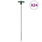 vidaXL Tentharingen 24 st 7 mm 25 cm gegalvaniseerd staal, Caravans en Kamperen, Verzenden, Nieuw