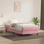 vidaXL Boxspring met matras fluweel roze 100x220 cm, Huis en Inrichting, Slaapkamer | Bedden, Verzenden, Nieuw, Eenpersoons, Stof