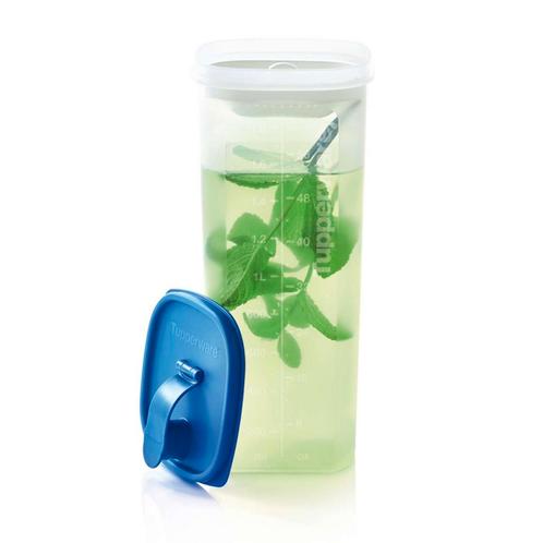 Tupperware Schenkkan Vierkant Koelkastkan met Filter, Huis en Inrichting, Keuken | Tupperware, Blauw, Nieuw, Ophalen of Verzenden