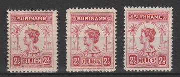 Postzegels Suriname 1913 NR.103A, 103B, 103C (1560) beschikbaar voor biedingen