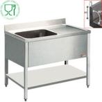 Spoeltafel met bodemschap, demontabel, 120x70x90 cm,, Zakelijke goederen, Horeca | Keukenapparatuur, Verzenden, Nieuw in verpakking