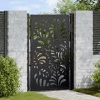vidaXL Poort met golfontwerp 105x155 cm staal zwart, Verzenden, Nieuw