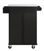 Zwarte Keukentrolley met RVS Blad en Lade – Op Wielen 90 cm, Huis en Inrichting, Verzenden, Nieuw