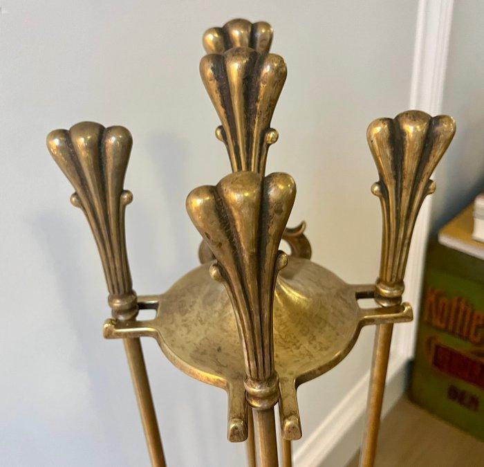 Openhaard accessoire - Messing - Grote haardset, Antiek en Kunst, Curiosa en Brocante