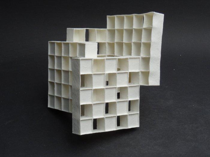 Hans Meeuwsen - 2025 - 71 compositie met 4 vierkanten, Antiek en Kunst, Kunst | Designobjecten