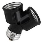 Bailey Lamphouder / Adapter E27 naar 2 x E27 zwart, Ophalen of Verzenden, Nieuw