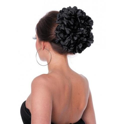 Spaanse flamenco bloem klem zwart - Haarbloemen, Hobby en Vrije tijd, Feestartikelen, Verzenden