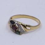 Ring - 18 karaat Geel goud - 0.30ct. tw. Gemengde edelstenen, Sieraden, Tassen en Uiterlijk, Ringen, Nieuw