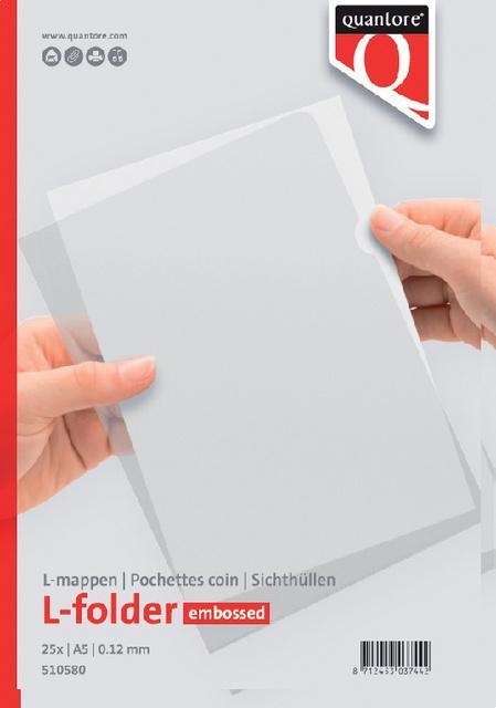 25 Insteekhoezen A5 L-model 0,12mm PP nerf Quantore, Zakelijke goederen, Kantoor en Winkelinrichting | Kantoorartikelen, Verzenden