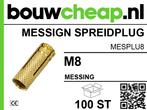 Messing spreidplug M8 (100 st.), Verzenden, Nieuw