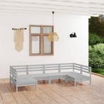 vidaXL 6-delige Loungeset massief grenenhout wit, Tuin en Terras, Tuinsets en Loungesets, Verzenden, Nieuw, Loungeset