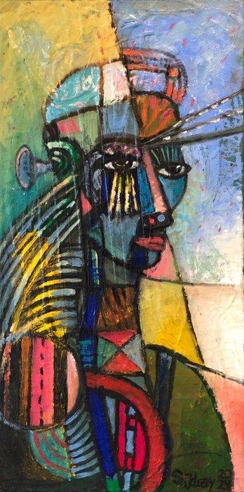 Serge Jelezky - Portrait, Antiek en Kunst, Kunst | Schilderijen | Modern