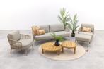 4 Seasons Como/Finn stoel-bank loungeset met voetenbank -, Tuin en Terras, Nieuw, Hout, Loungeset, Verzenden