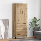 vidaXL Highboard Artisan Eiken 69,5 x 34 x 180 cm Bewerkt, Huis en Inrichting, Kasten | Buffetkasten, Minder dan 50 cm, Verzenden