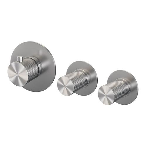 Inbouwthermostaat Brauer Brushed Carving en 2 Stopkranen Met, Doe-het-zelf en Verbouw, Sanitair, Kraan, Nieuw, Ophalen of Verzenden