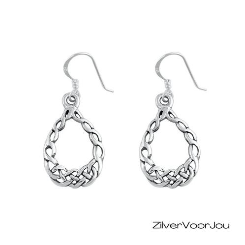 925 Zilveren Oorhangers met Keltisch Vlechtwerk, Sieraden, Tassen en Uiterlijk, Oorbellen, Nieuw, Verzenden