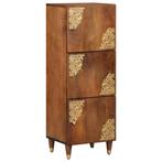 vidaXL Highboard Honingbruin met gouden accenten Massief, Huis en Inrichting, Woonaccessoires | Cd- en Dvd-rekken, Verzenden, Nieuw