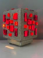 Tafellamp - Vintage Brutalistische kubusvormige tafellamp: