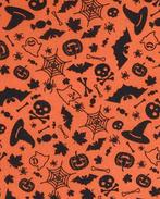 Katoen Halloween Oranje, Hobby en Vrije tijd, Stoffen en Lappen, Nieuw, Oranje