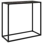 vidaXL Wandtafel 80x35x75 cm gehard glas zwart, Huis en Inrichting, Tafels | Bijzettafels, Verzenden, Nieuw, Glas, 60 cm of meer