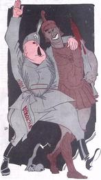 Spotprent over de Italiaanse overwinning in Ethiopië, Verzenden