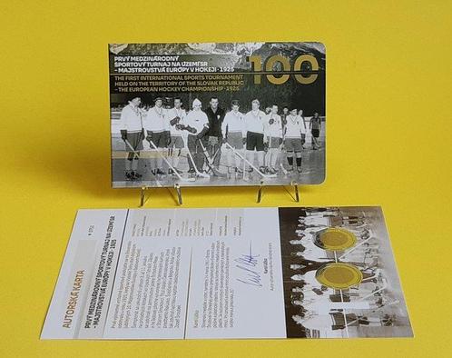 Slowakije. 2 Euro 2025 Ice Hockey Championship signed by, Postzegels en Munten, Munten | Europa | Euromunten