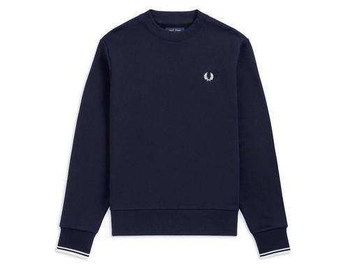 Fred Perry - Crew Neck Sweatshirt - Donkerblauwe Sweater - L, Kleding | Heren, Truien en Vesten